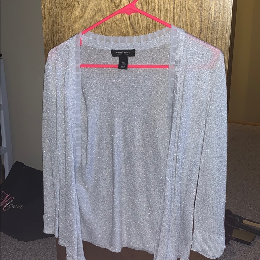 Gold glittered cardigan-white house black market
